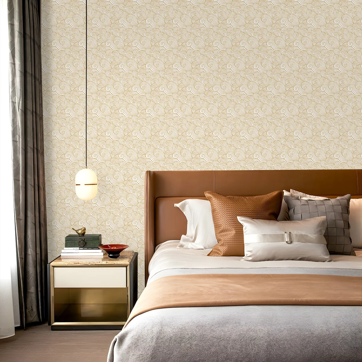 Peel and Stick Sea Wave Wall Papers Home Decor Removable Self Adhesive Contact Paper Wallpapers for Living Room Mural