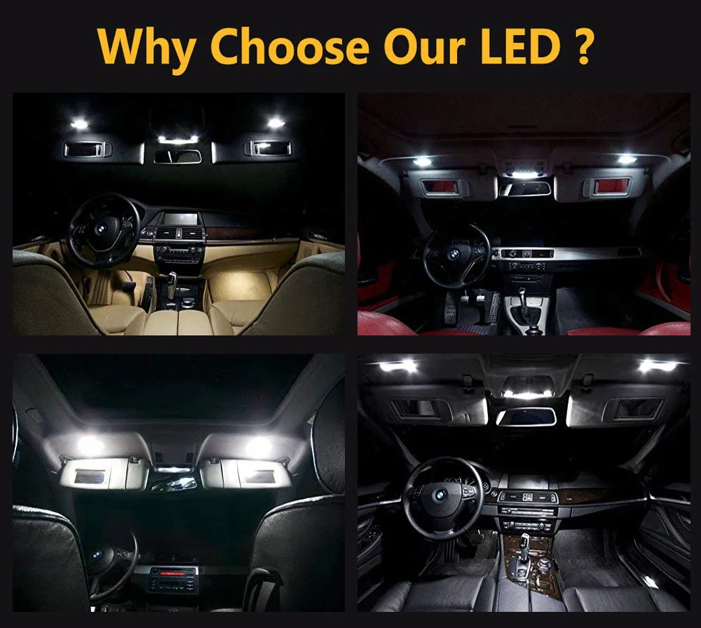 2 pezzi LED interni visiera parasole specchio cosmetico luci per BMW serie 5 F07 F10 F11 serie 7 F01 F02 F03 F04 accessori auto