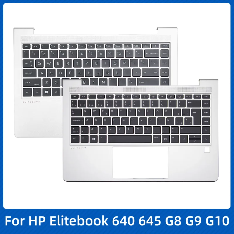 

New For HP Elitebook 640 645 G8 G9 G10 US/Spanish Laptop Keyboard Palmrest Upper Cover With Backlight alternate keyboard Case