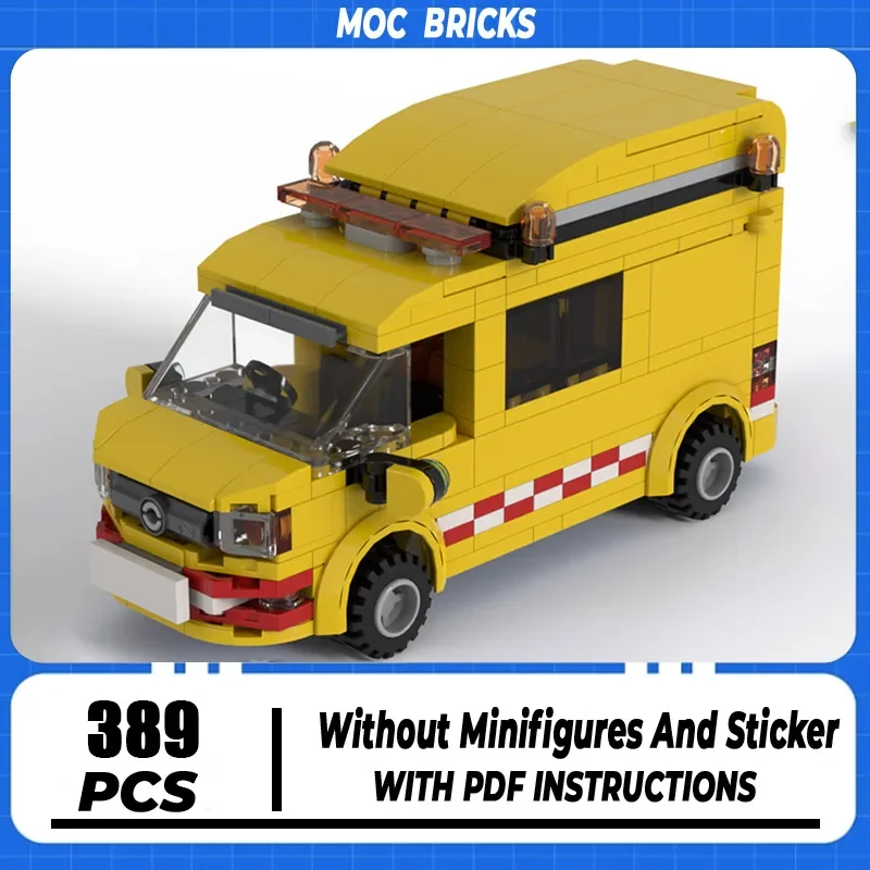 City Car Series Moc Building Bricks Medium Panel Van Model Technology Modular Blocks Construstion DIY Assembly Toys Gifts