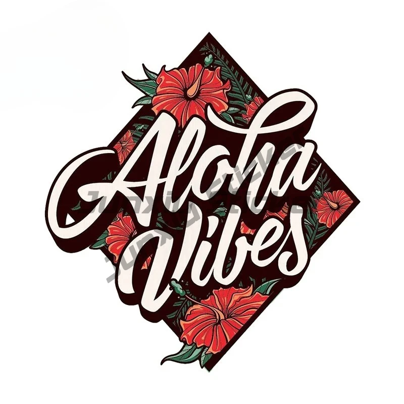 

For Aloha Vibes Hawaii Beach Travel Car Stickers Fashionable Simple Decals Waterproof Vinyl Car Wrap