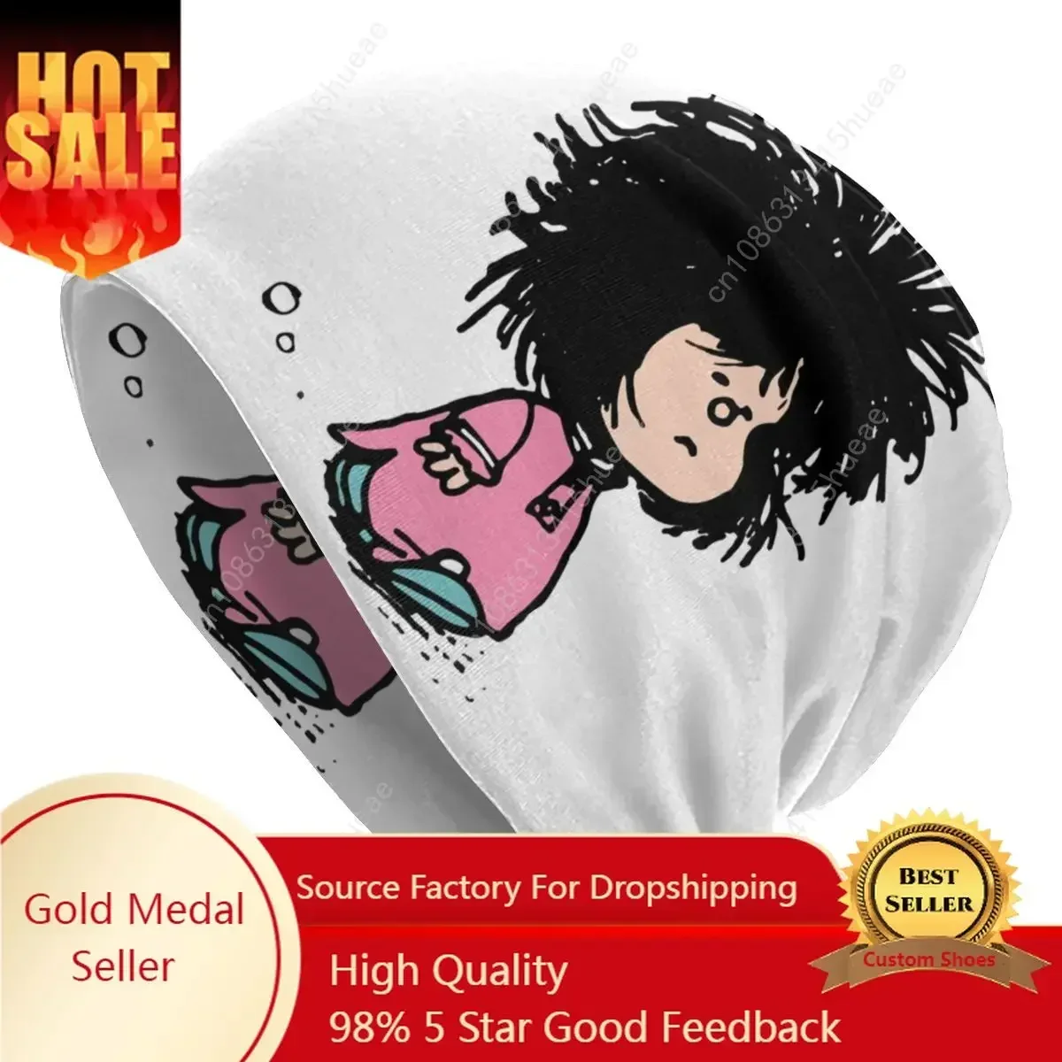 

Winter Warm Bonnet Homme Knitting Hats Street Humor Mafalda Beanie Cap Outdoor Ski Quino Argentina Beanies Caps For Men Women