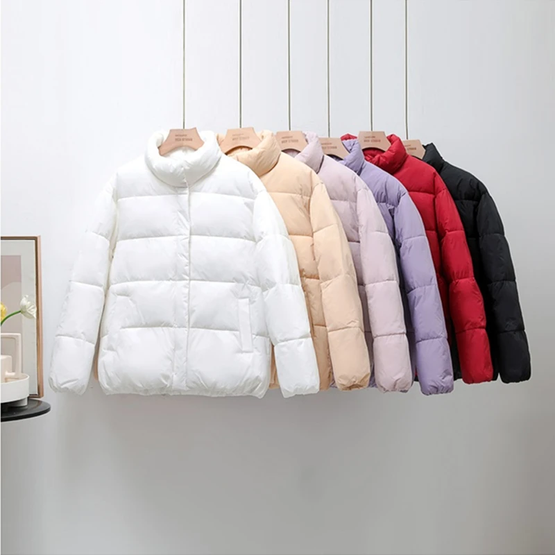 2022 New Women Parka Short Jacket Winter Thick Cotton Padded Coats Female Korean Loose Puffer Parkas Stand Collar Ladies Outwear