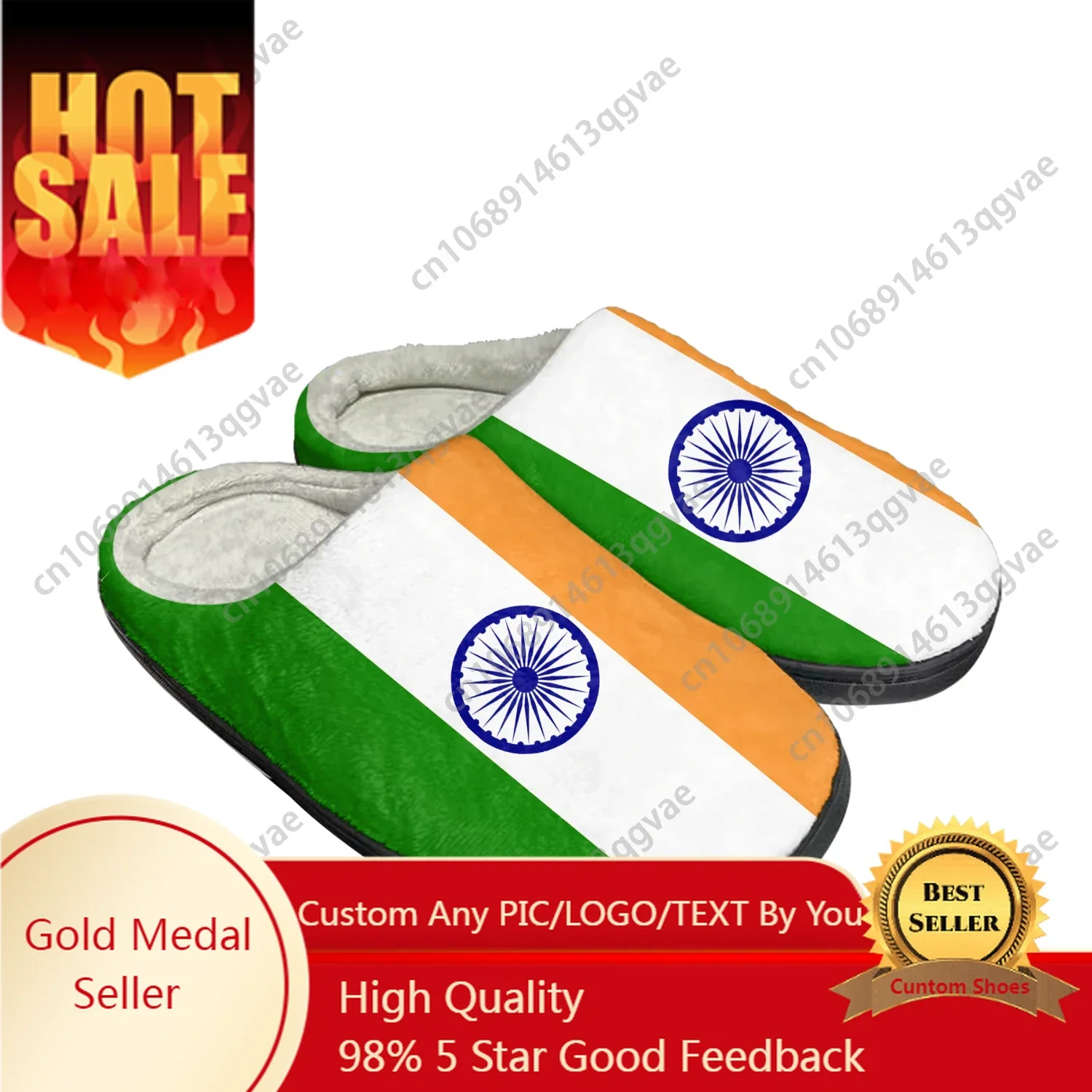 

Indian Flag Home Cotton Custom Slippers Mens Womens Sandals India Plush Bedroom Casual Keep Warm Shoes Thermal Slipper