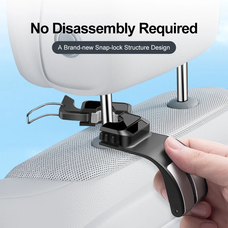 Car Seat Back Hook ABS Headrest Hanger Holder Multifunctional Storage Organizer for Bags Purses Clothes Groceries Universal