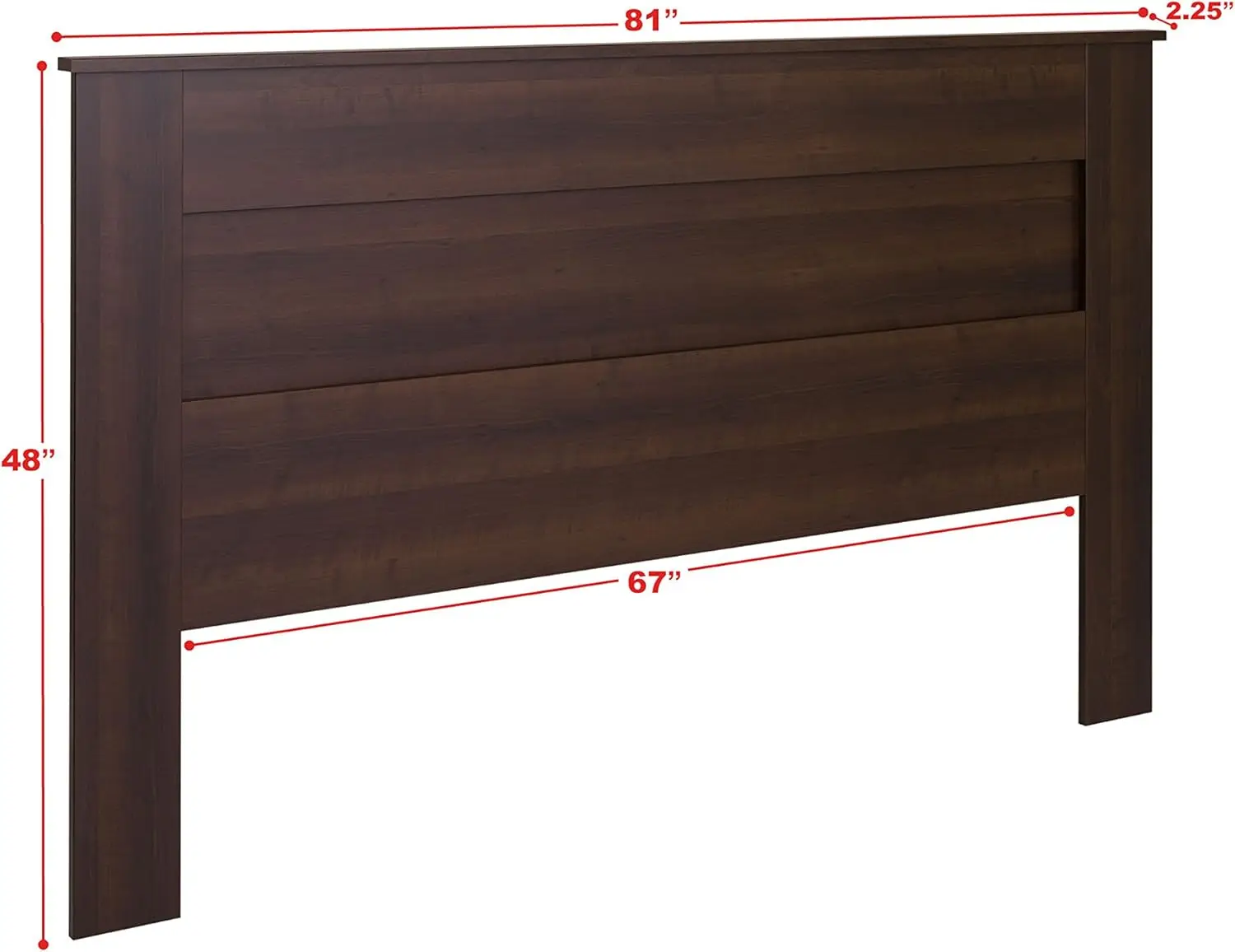 Stylish Flat Wood Panel Headboard for King Size Beds, Simplistic Wooden King Headboard 2.25