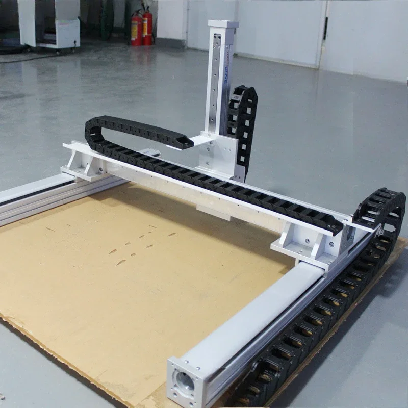 Numerical control milling machine xyz gantry sliding table, double drive dustproof painting electric cross line rail sliding