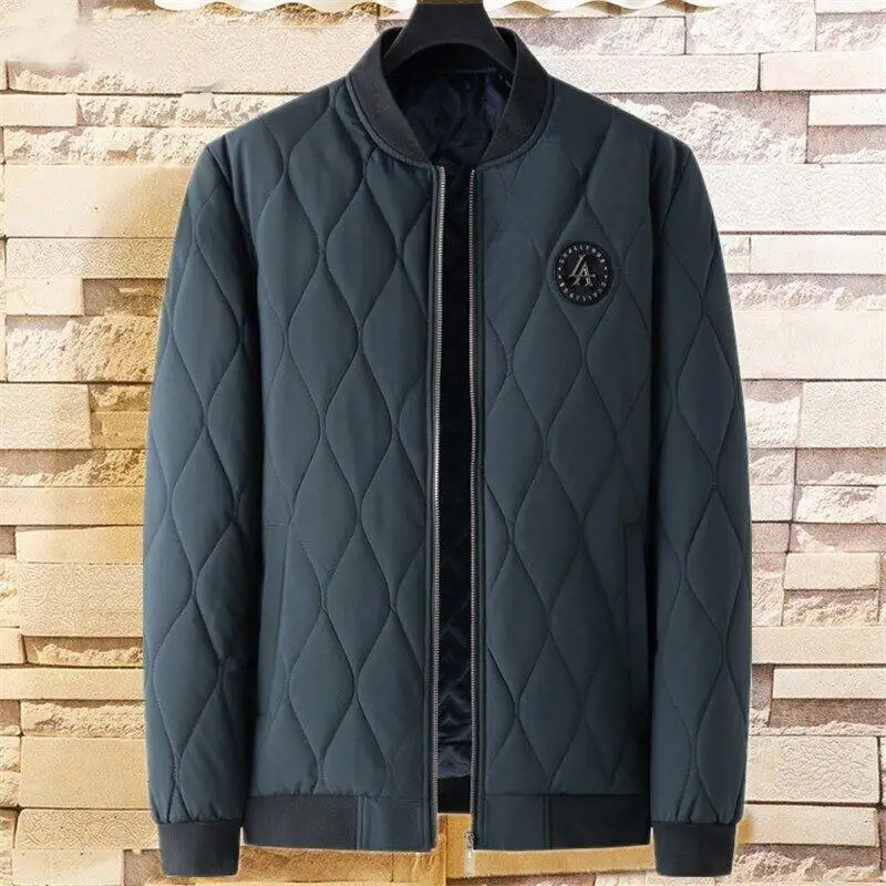 

Loose Fit Men's Baseball Collar down Cotton Jaet plus Size Casual Warm Autumn Winter Outerwear Faion Urban Sle Zipper C...