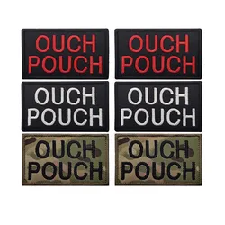 8*5CM OUCH POUCH / Letter Patches Hook And Loop Embroidery Applique Badge Stickers,Tactical Patch For First Aid Kit Bag,Backpack