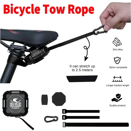 Cuerda de remolque de bicicleta para niños, cuerda de tracción retráctil para bicicleta de montaña, cuerda de tracción para padres e hijos, cuerda de remolque para bicicleta de 2,5 M