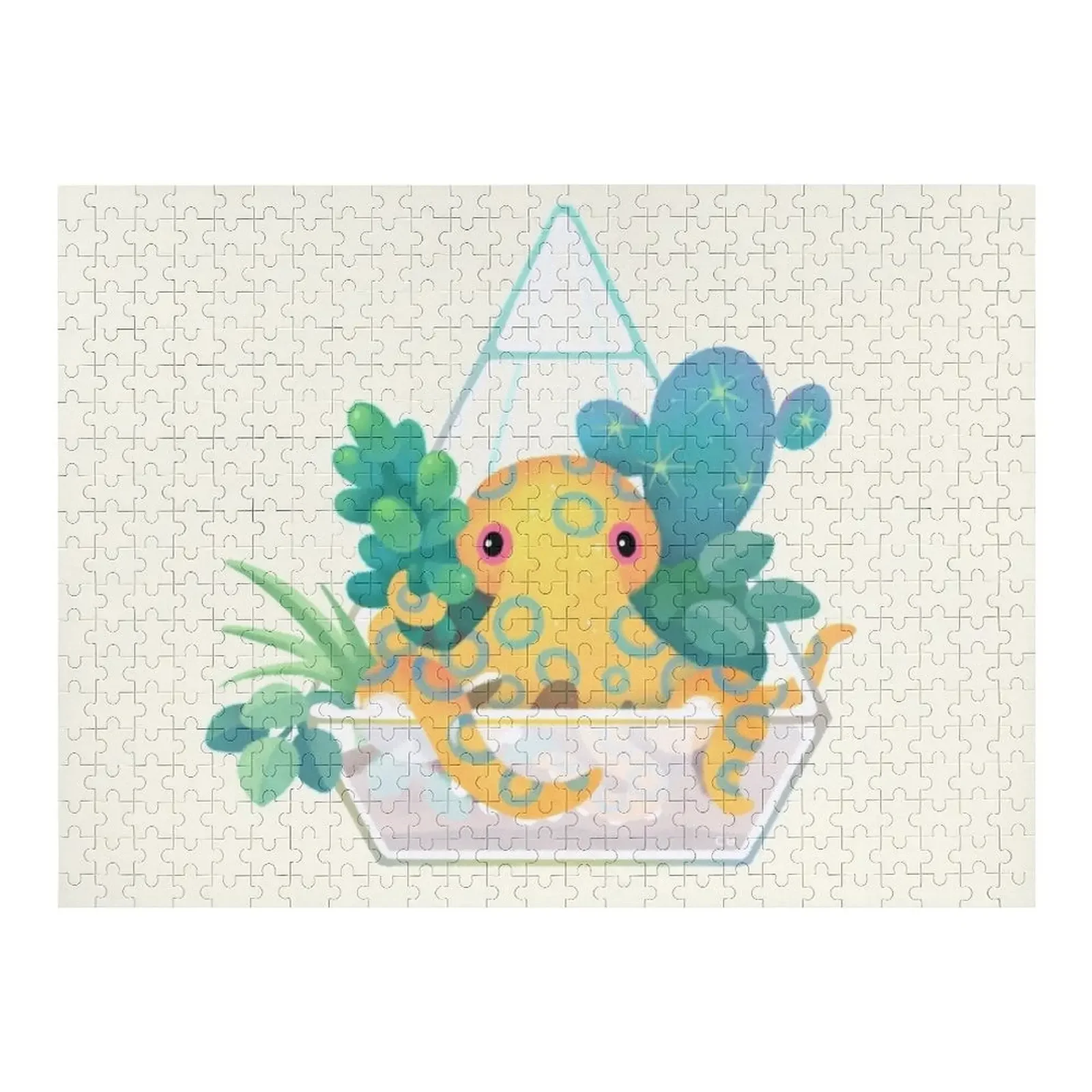 

Ocean terrarium - Blue ringed octopus Jigsaw Puzzle Wooden Name Custom Personalized Iq Puzzle