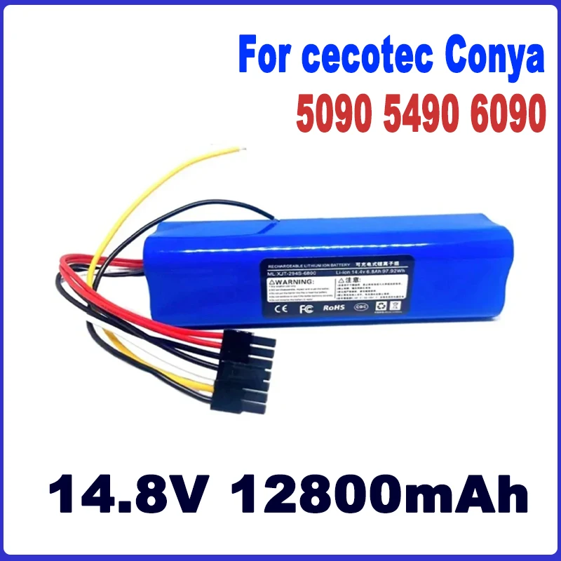 New 14.8V 9800mAh/12800mAh Battery For Cecotec Conga 6090 5090 5490 Robotic Vacuum Cleaner