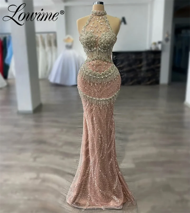 2025 Pink Prom Dresses For Special Occasions Rhinestones Sequined Luxurious Evening Party Birthday Gowns Dress For Women Vestido