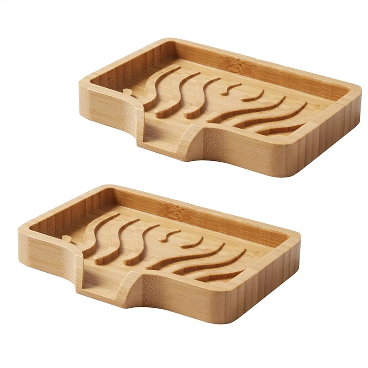 A45I Bamboo Soap Dish Holder Tray, Wood Bar Soap Saver Self Draining Soap Case for Bathtub Hotel Home Decoration
