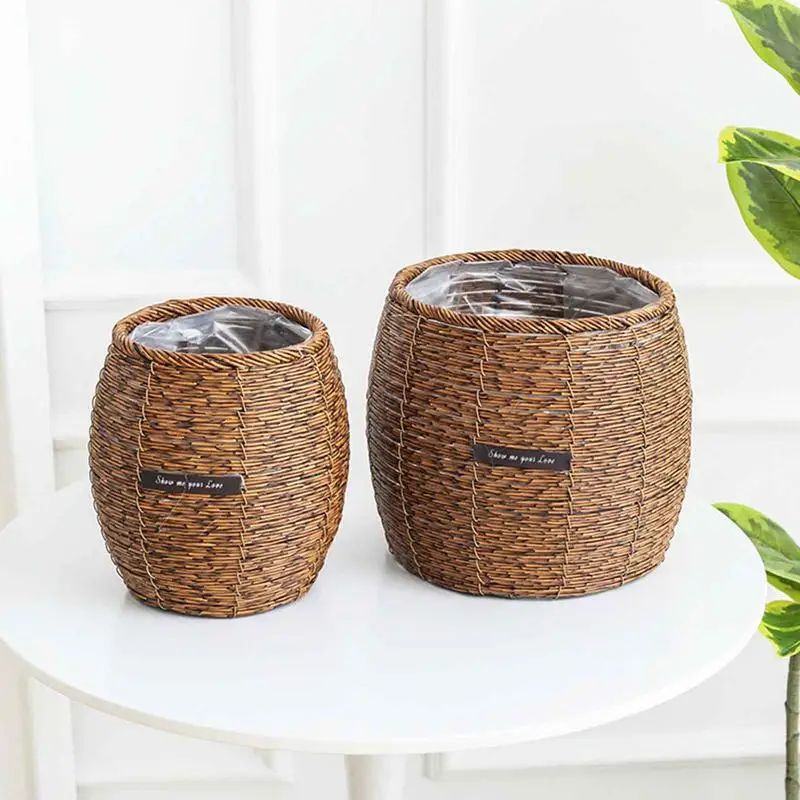 Decorative indoor flower pot Woven Decorative Plants Storage Basket Multifunctional Bohemian Floor Planter Decor For Crafts Toys