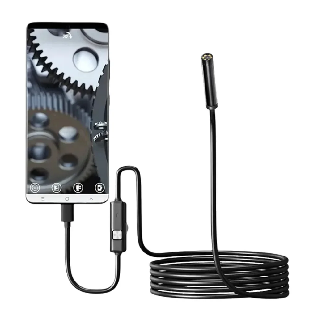 Caméra endoscopique TYPE-C 7.0MM, étanche IP67, LED réglable, USB, Android, caméra endoscopique d'inspection Flexible pour téléphone et PC