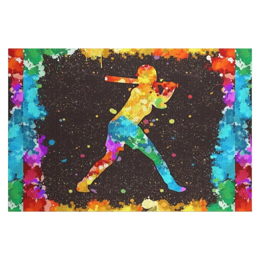 

Softball Art Watercolor Jigsaw Puzzle Customized Toys For Kids With Photo Wooden Adults Customs With Photo Puzzle