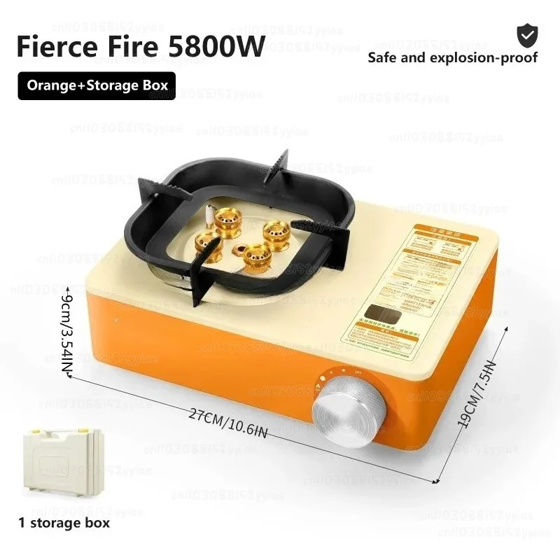 A 5800W High-power Outdoor Portable Box-type Burner for Camping Gas Stoves, Suitable for Picnics and Hiking Trips.