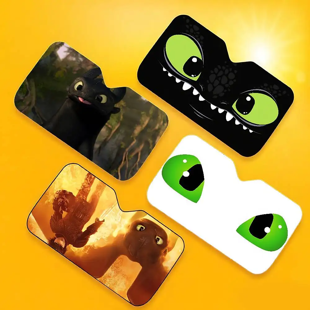 Cartoon EYE Toothless Windshield Sunshade Car Window Windscreen Cover Sun Shade Auto Sun Visor Car-covers Car Solar Protection - view 2