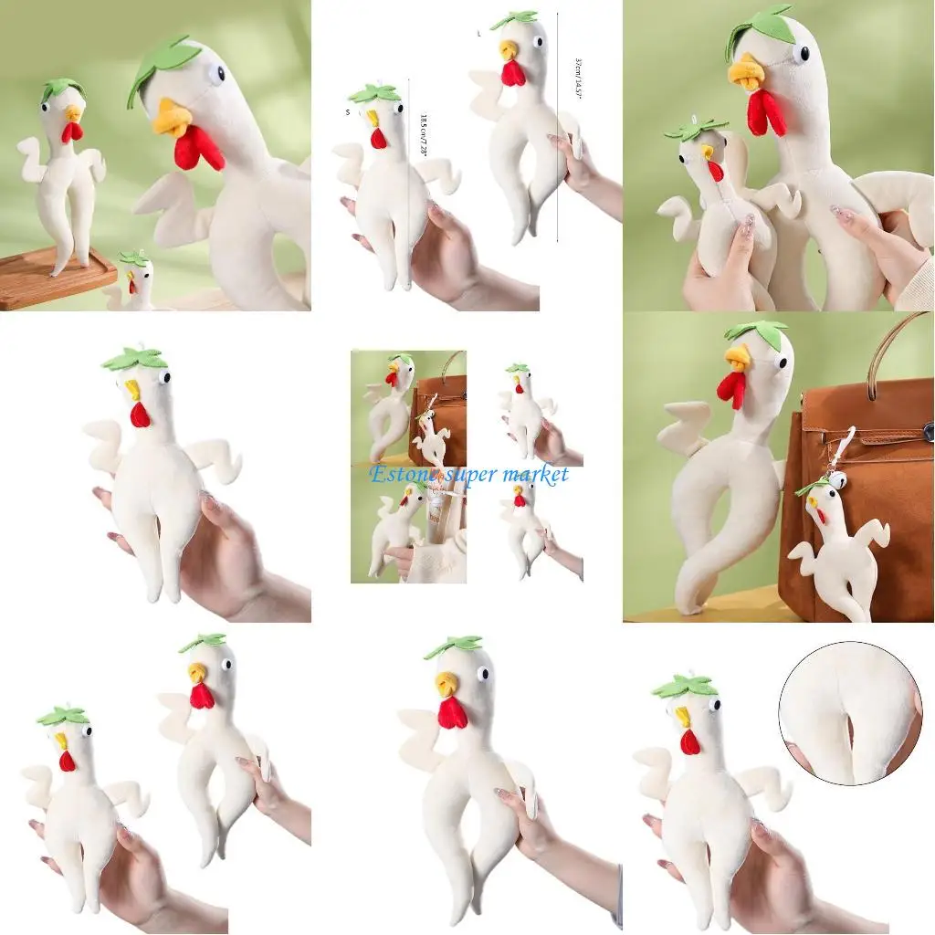 090B لعبة ضغط اليد الجميلة على شكل صرير من القطيفة للنساء الدجاجة المضحكة #1