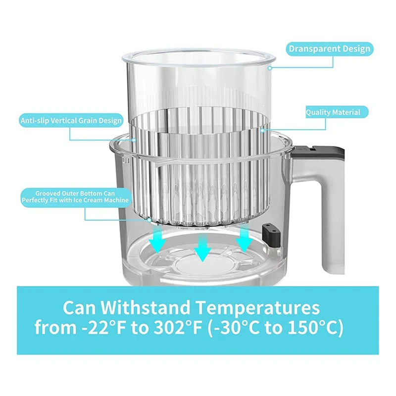 PendocCup-Crème glacée en plastique avec veds, série Ninja Creami, 4 pièces, NC301, NC300, NC299AMZ