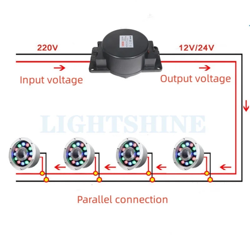 Imagem -05 - Led Fonte Lâmpada Subaquática Lâmpada Especial à Prova D12água 12v24v Transformador Subaquática Unidade de Energia da Lâmpada ao ar Livre Ip68 30w 60