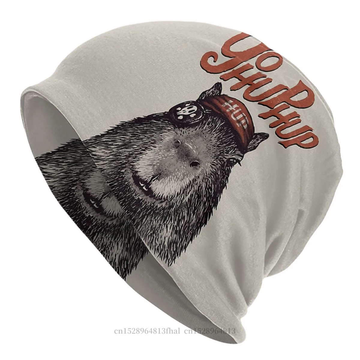 YoHupHup Red Pirate Bonnet Homme Autumn Spring Thin Hat Capybara Animal Skullies Beanies Caps For Men Women Novelty Fabric Hats