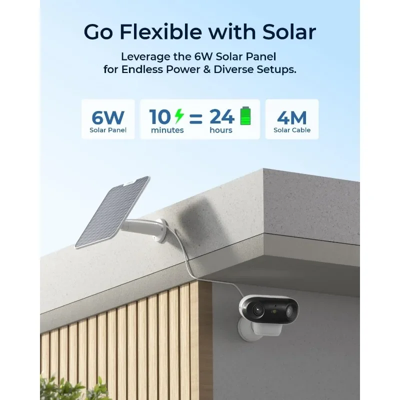 4K Solar Security Camera, ColorX Night Vision, 180° Blindspot-Free View, Wireless Outdoor Camera with Dual-Band 6