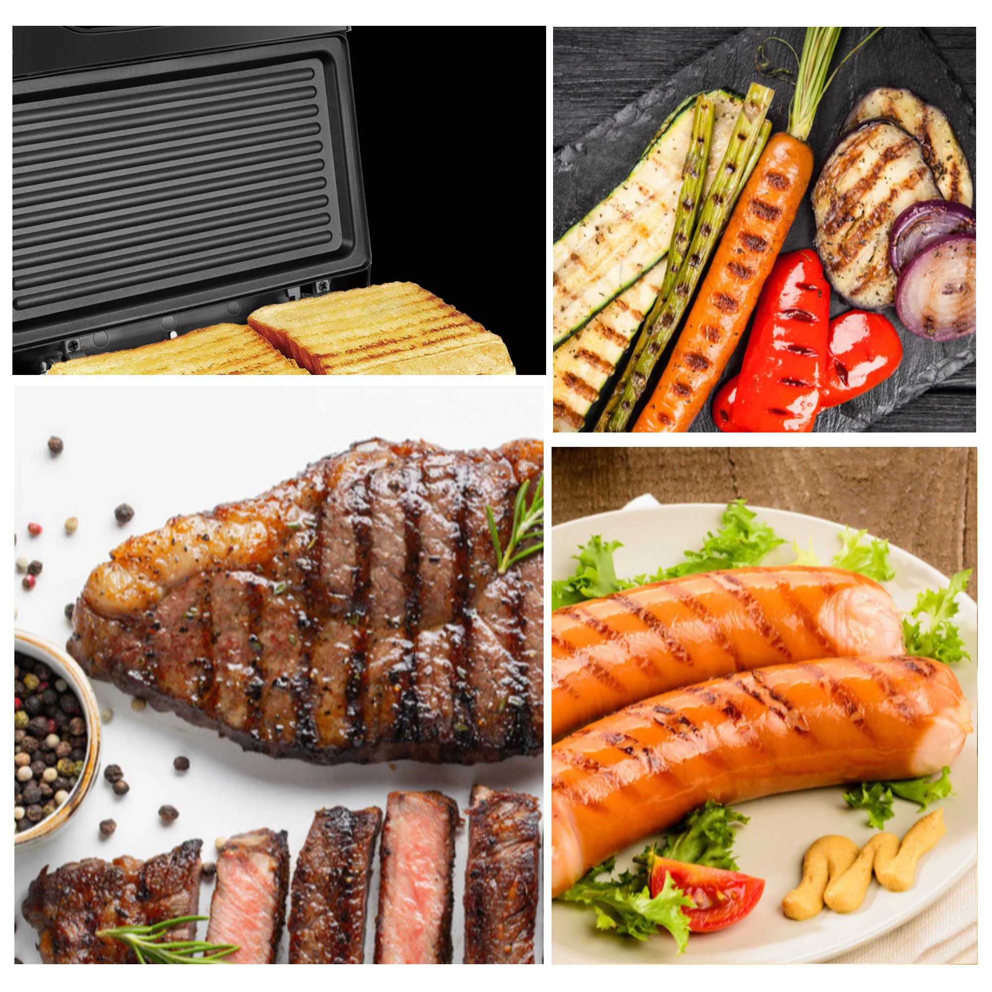 Sonifer-Placa de parrilla eléctrica para sandwichera, sartén antiadherente de hierro, 750W