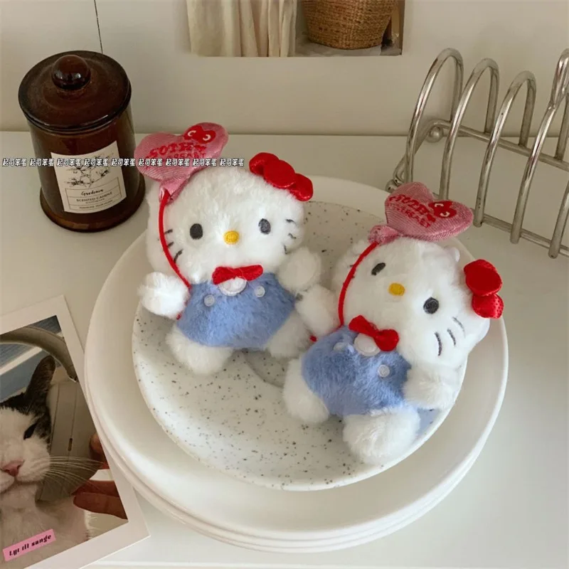 

New Hello Kitty Anime Kawaii Sanrio Lovely Doll Pendant Cute Cartoon Schoolbag Decoration Birthday Toys Gifts for Kids