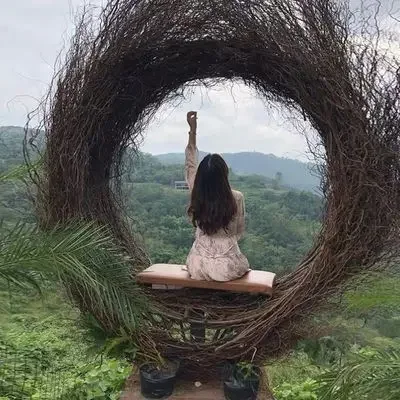 Outdoor Internet celebrity rattan weaving bird's nest hanging chair Bali scenic spot photo hanging chair rattan weaving hanging