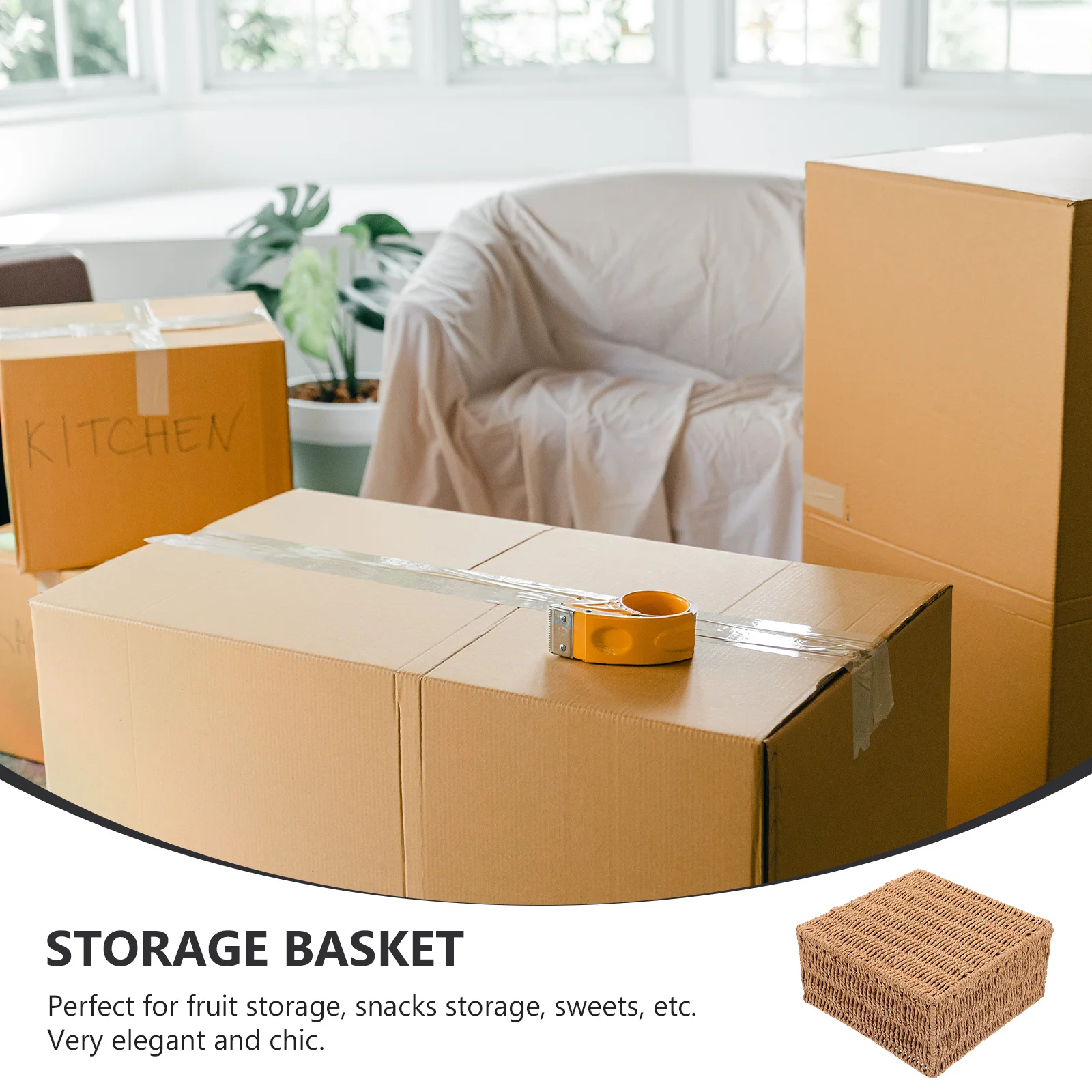 

1Pcs Flip Lid Storage Basket Rustic Multifunction Household Organizer Desktop Snack Storage Box Practical