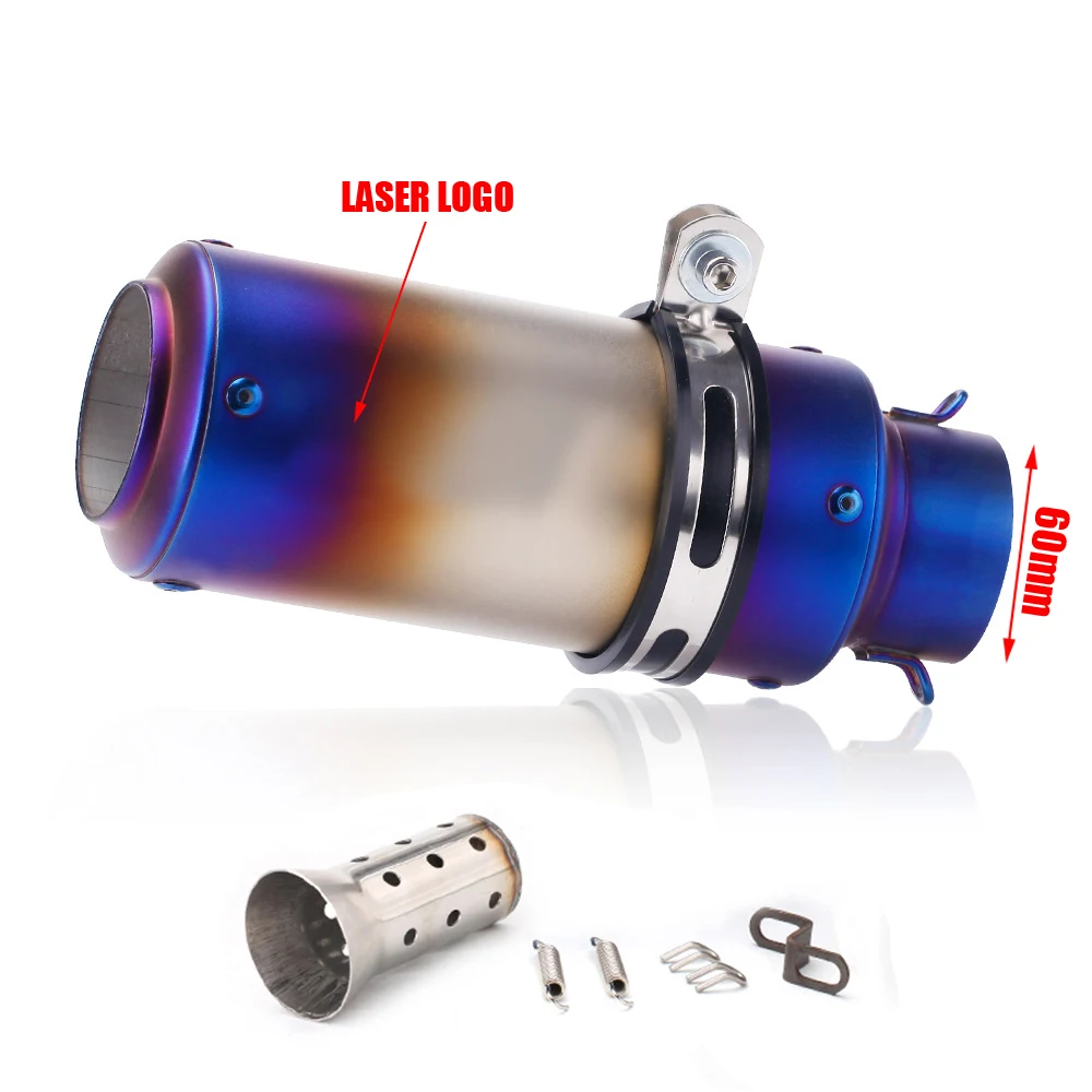 Universal 51/60mm motorcycle sc exhaust inox muffler carbon fiber exhaust with DB Killer for z900 R3 R25 MT07 MT09 R1 Z400 Z650 image 3