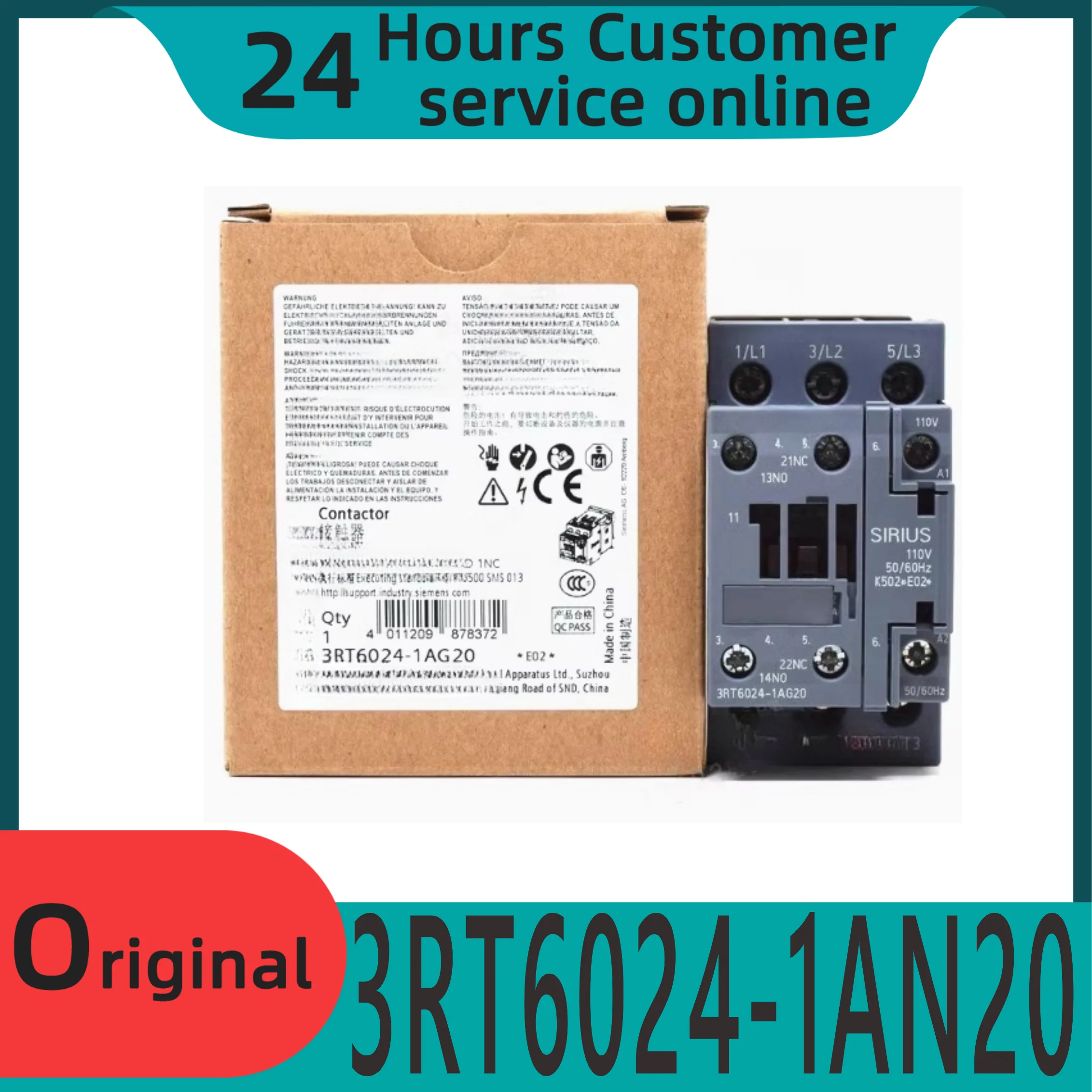 

New original contactor 3RT6024-1AN20 1AG20 1AC20 1AQ00 220V brake elevator
