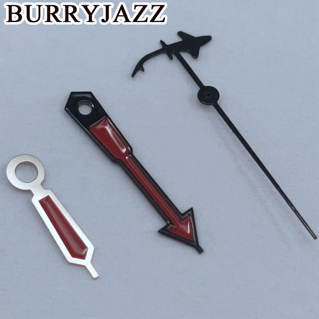 BURRYJAZZ NH35 NH36 NH38 7S26 7S36 4R35 4R36 Watch Hands Silver Red Black Hands Green Luminous
