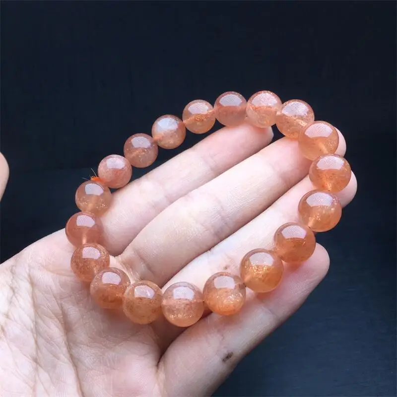 10MM Natural Gold Sunstone Bracelet Fashion Reiki Gemstone Round Beads Bracelets Jewelry Couple Gift 1PCS