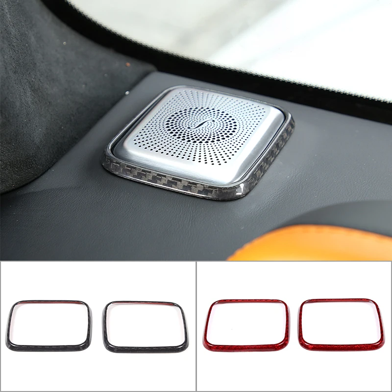 For Mercedes-Benz G-Class W463 2019-2022 Real Carbon Fiber Car Dashboard Audio Stereo Sound Speaker Frame Decoration Trim