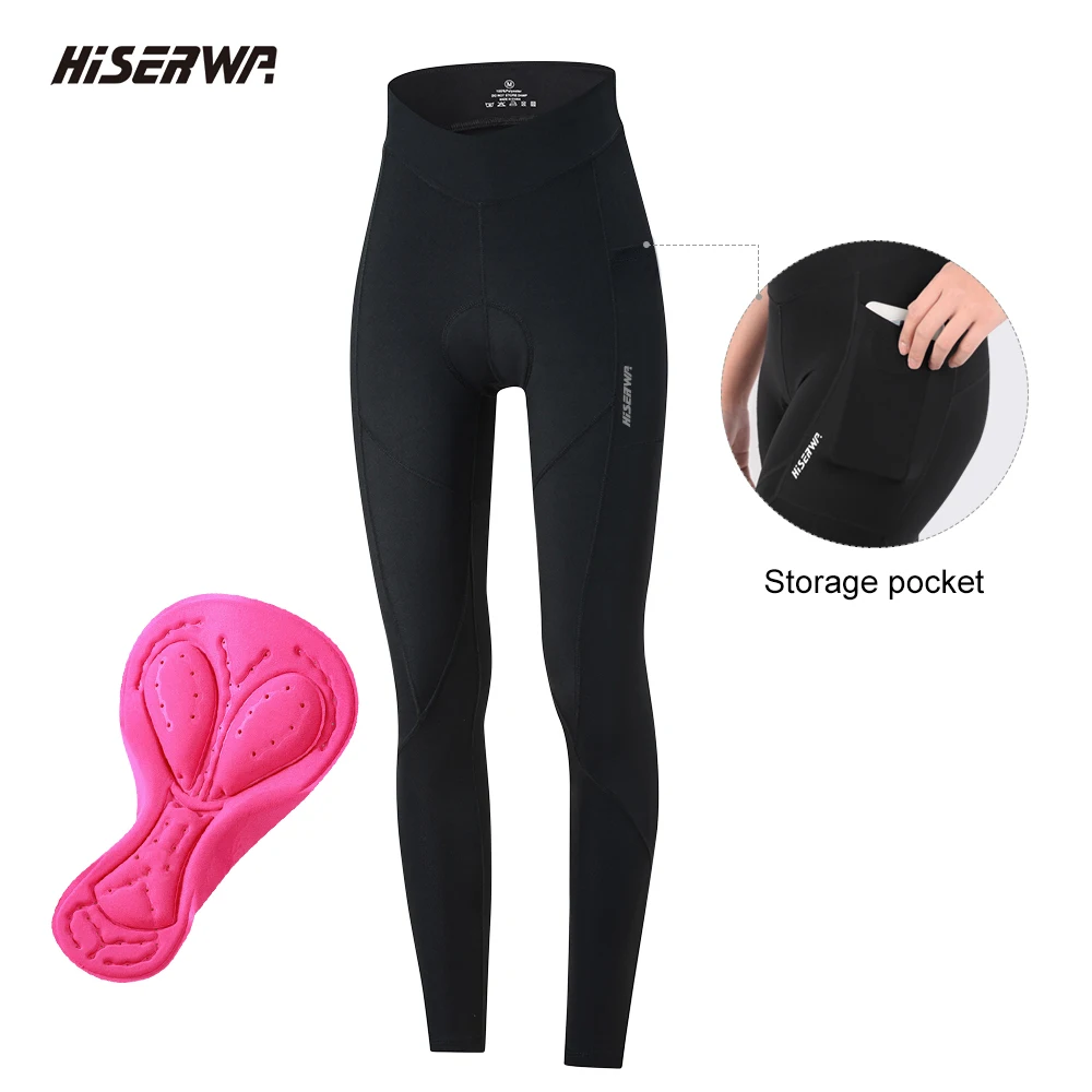

HISERWA женские велосипедные брюки летние дышащие велосипедные колготки Pro 7-часовые противоударные брюки с подкладкой тонкие велосипедные брюки с карманами для ног