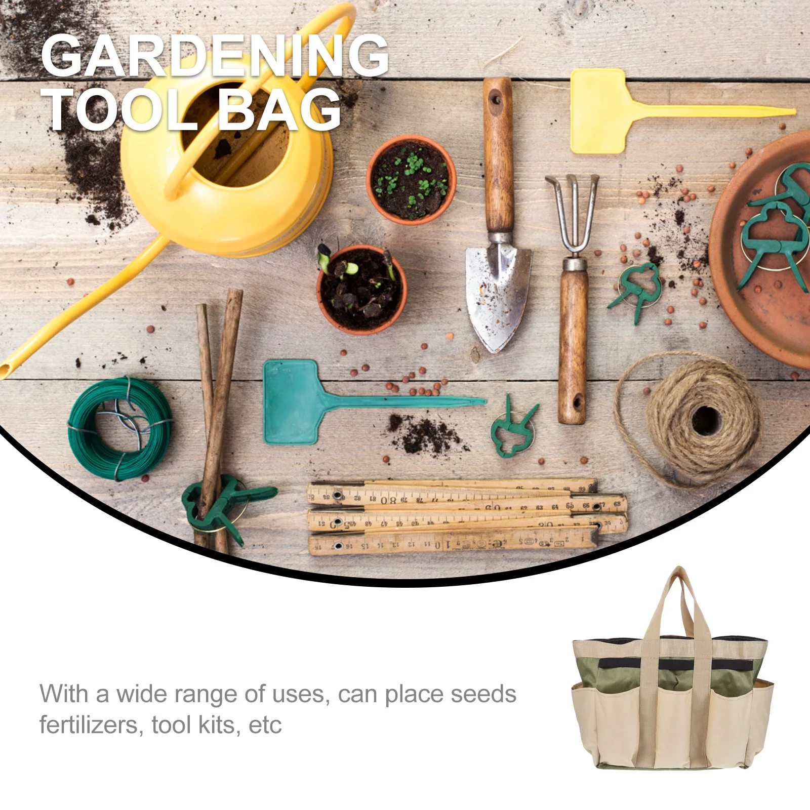 1 pz borsa per attrezzi da giardinaggio in tessuto Oxford organizer multitasche resistente all'usura per kit di attrezzi per fertilizzanti di semi borsa di grande capacità