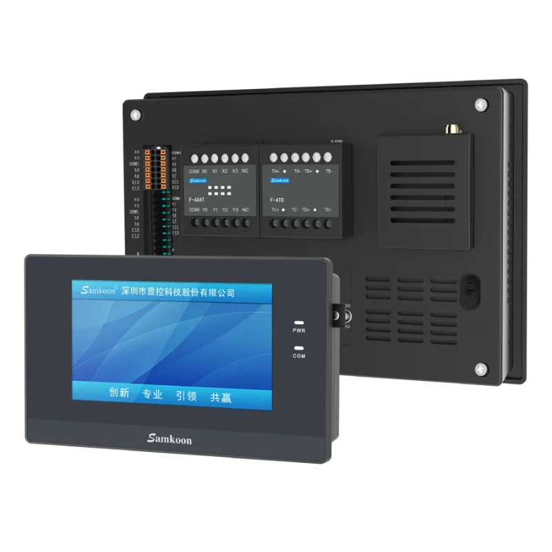 وحدة تحكم PLC الكل في واحد من Samkoon DC24V 10 مدخلات و13 مخرجات و4 نبض عالي السرعة 4 وحدة تحكم إيثرنت عن بعد مدعومة