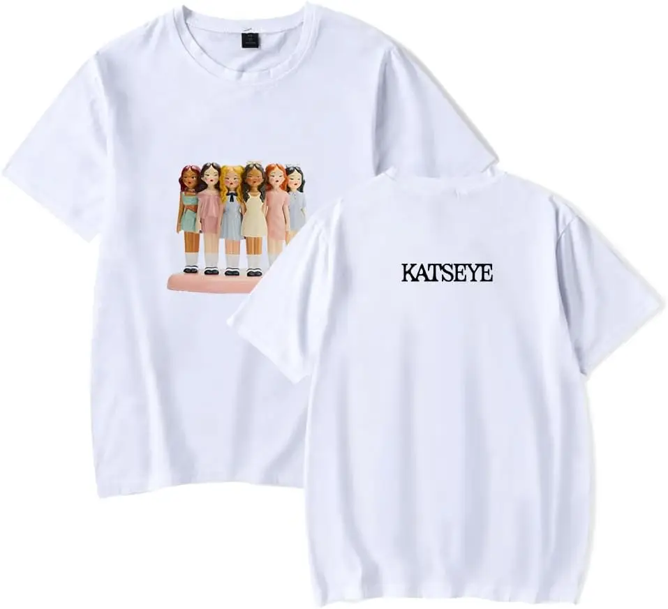 

Футболка Katseye Merch фарфоровая для мужчин и женщин, модная повседневная Уличная одежда с коротким рукавом, лето