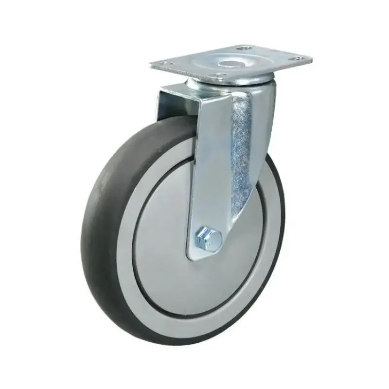 6 Inch M12 Medium Rubber Tpr Caster Flat Trolley Wheel/industrial Equipment Shelf Trolley Universal Wheel/with Brake (1 Pcs)