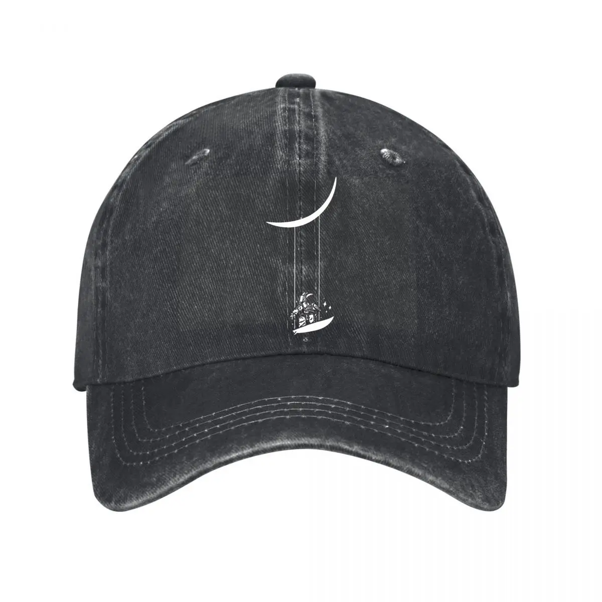 Astronaut Moon Swing Vinyl Wall Decal New Vintage Washed Cotton Baseball Cap Hip Hop Sun Hats