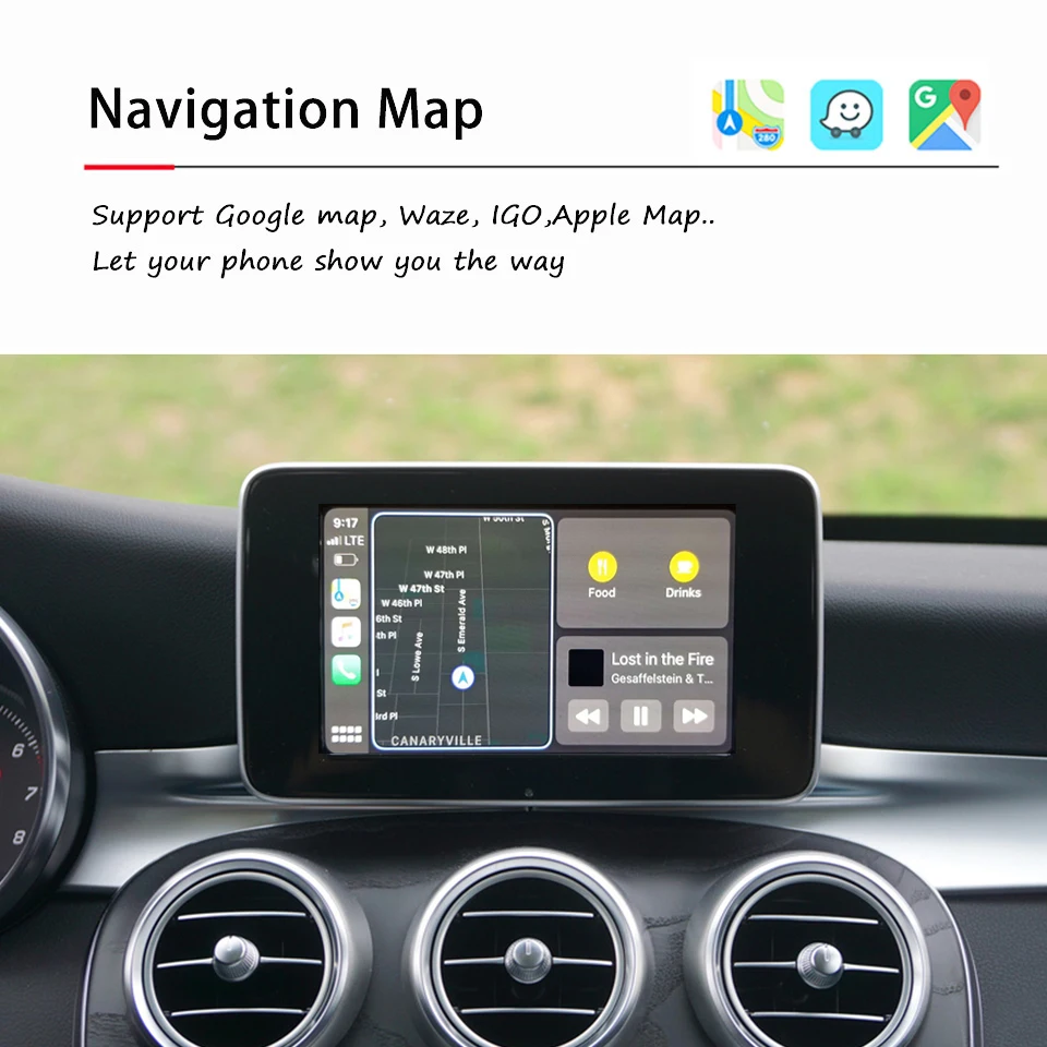 W205 Беспроводной модуль Carplay Android Auto Обновление для Mercedes Benz W176 W463 W222 W213 W246 C63 AMG E63 X177 CLA GLC X253 W166