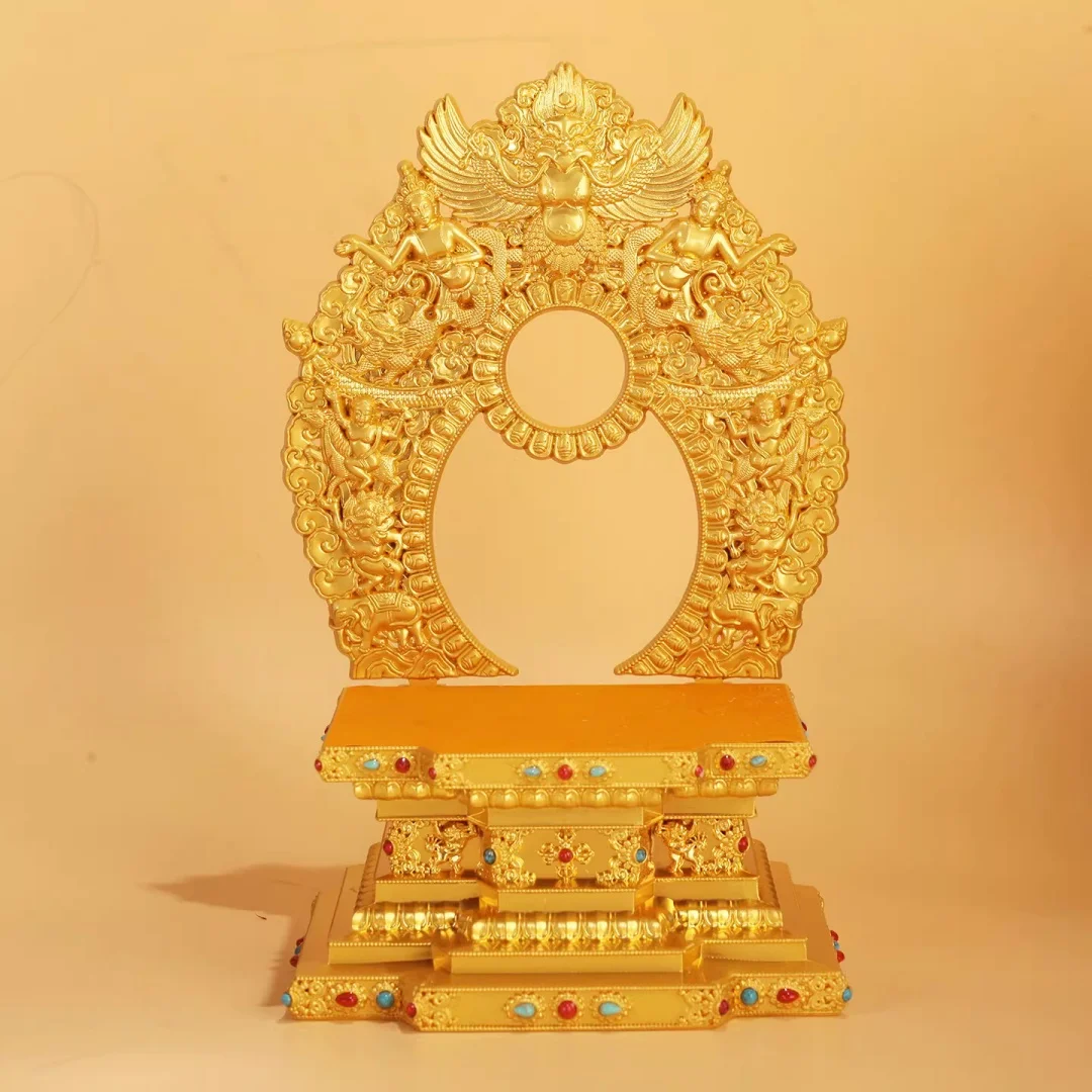7-inch copper alloy niches are made of old color Tibetan Buddha pedestal