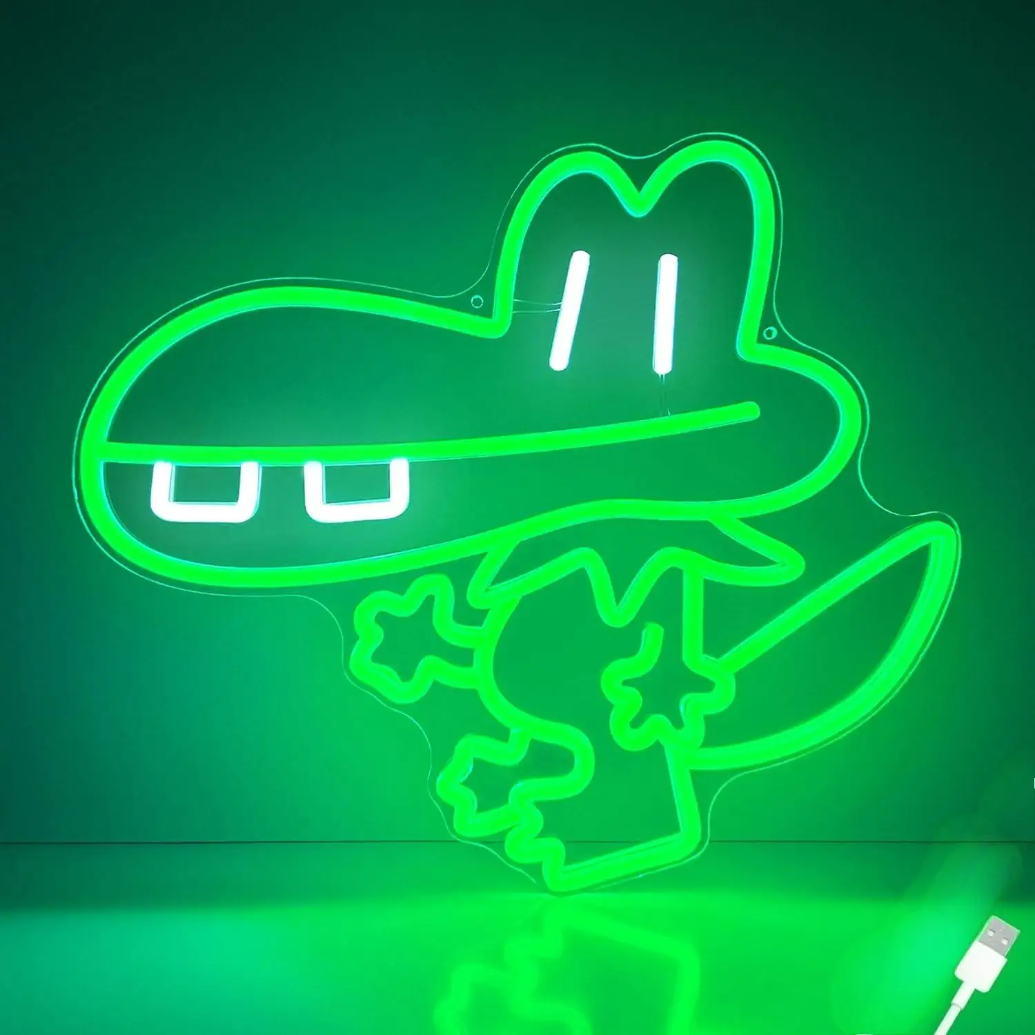 

Милый зеленый неоновый светильник в виде крокодила, кавайный светодиодный настенный светильник с регулировкой яркости для детской спальни, игровой комнаты, декора, подарок для любителей животных