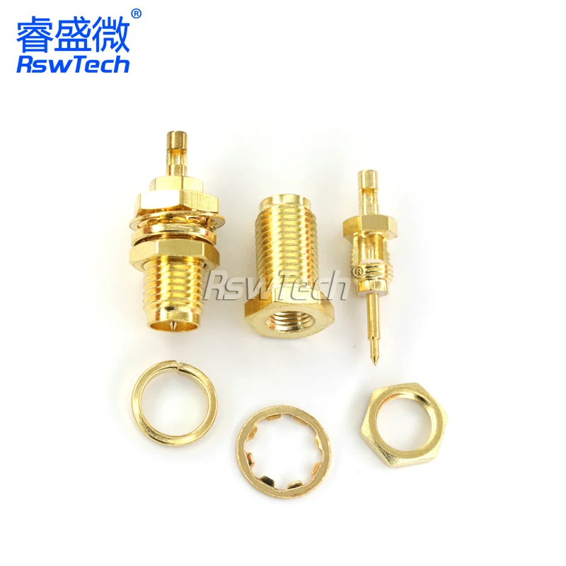 2PCS SMA Female/male Header RPSMA-KY/KWE-1.13 Outer Screw Inner Pin/hole Reverse Connection Pressure Welding Feeder Connector