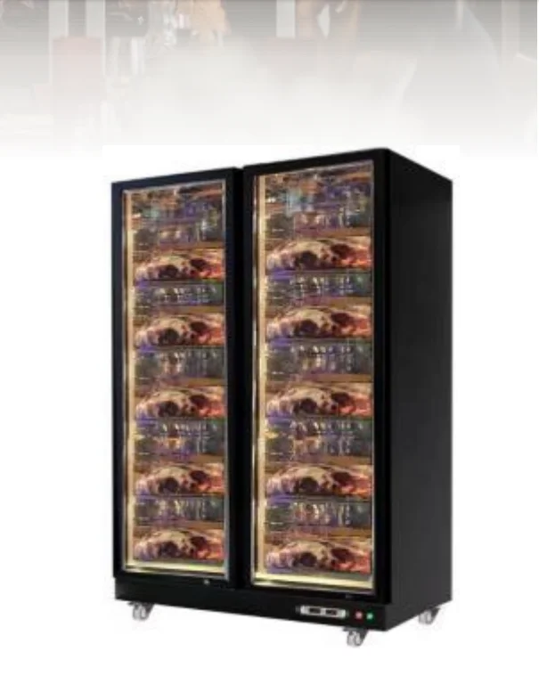 NE-325 Commercial 880L Large Beef Meat Aging Refrigerator Steak Ager Best Price Double Glass Door Display Meat Cheese Dryer
