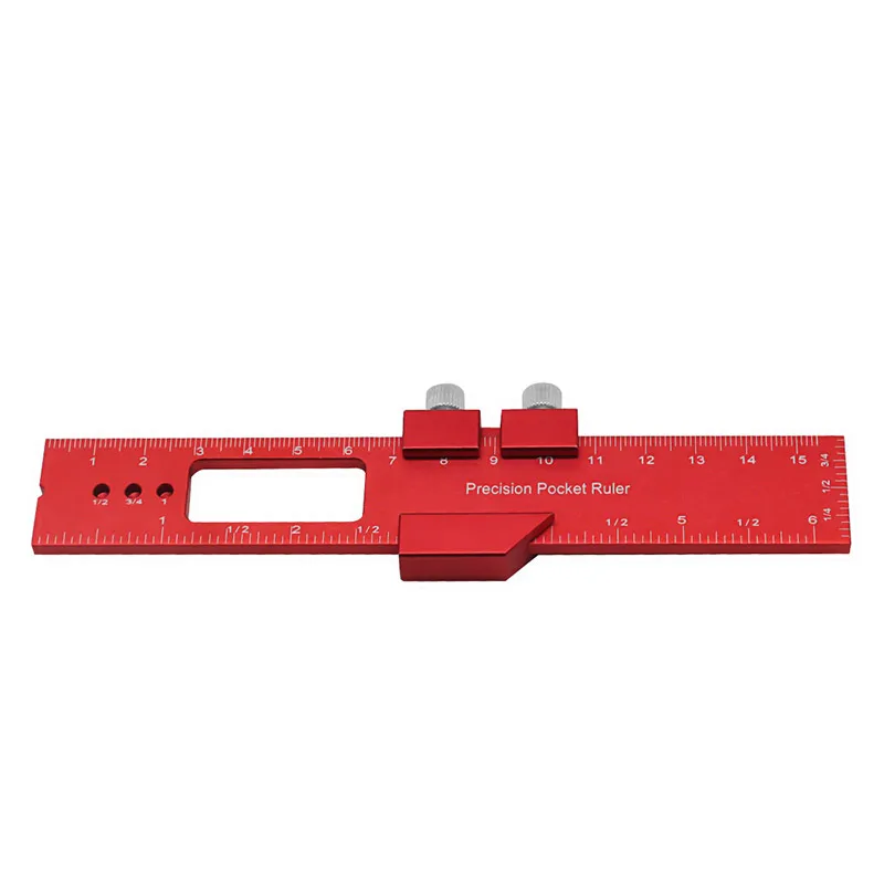 16/20/30cm Gauge New Aluminum Alloy Positioning Ruler Woodworking Ruler Measuring Tool DIY Inch/Metric in one