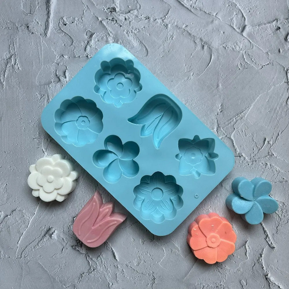 Kinds Flower Silicone Molds Different Flower-shaped Baking Molds Suitable for Soap and Candle Making Cake Chocolate Jelly mould